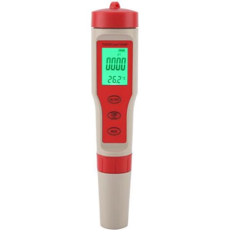 Testeur de Qualité d'Eau 4 en 1 pH TDS EC Température avec Éclairage Arrière Sans Piles - (1/2)