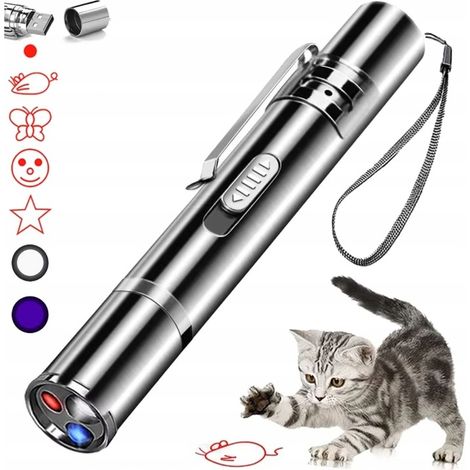 GIOCATTOLO LASER PROFESSIONALE PER GATTI, POTENTE PUNTATORE LASER USB 3 IN 1