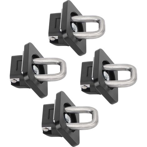 Satz mit 4 Montagehalterungen für die Ladeflächenreling von Pickups, 454 kg, Edelstahl, kompatibel mit Chevy Silverado (2007–2021), schwarz (1/5)