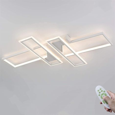 GOECO Plafoniera led Dimmerabile Moderno Rettangolo Lampada a Soffitto Dimmerabile 3000K-6000K Per soggiorno, camera da letto, sala da pranzo, ufficio Bianco (1/5)