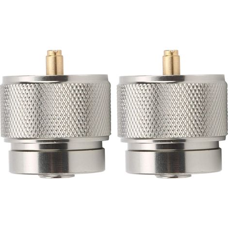 Camping Stove Adapter, 2pcs Portable Gas Adapter Converter Outdoor Small Cassette Gas Cylinder Converter Valve Outlet Bottle Adapter for (1/5)