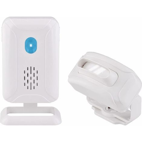 Bewegungsmelder für den Außenbereich – Türklingel für Hunde und Katzen – Wasserdicht (IP54) – Kabellose PIR-Willkommensklingel für Geschäft, Büro, Zuhause, Einfahrt, Weiß – 1 Stück (1/5)
