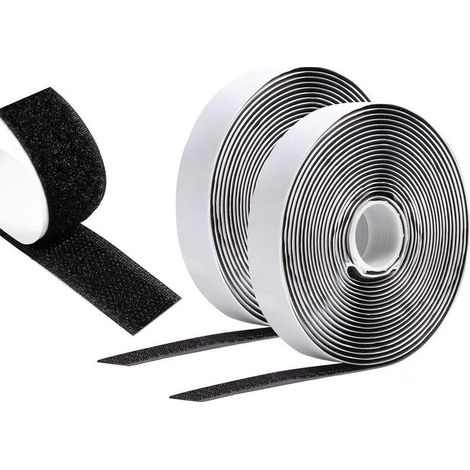 (Noir)Scratch Autocollant Double Face 6 M X 20 MM, Hook Loop Rubans Ruban AdhéSif Puissant à Crochets Et Boucles pour La Couture (1/5)