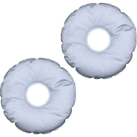 Lot de 2 sacs remplis d'eau pour pied de parasol de jardin, mât de 18 à 32 mm, en PVC gris, résistant aux intempéries (1/5)