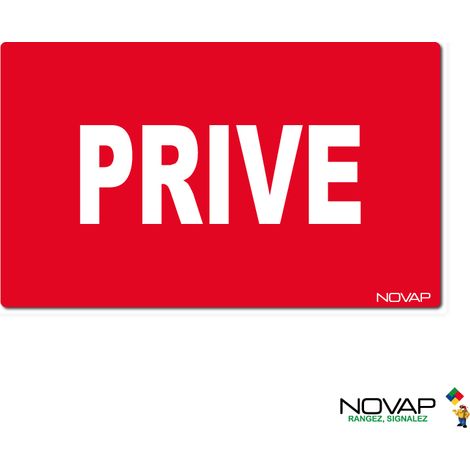 Panneau Privé (rouge) - Rigide 330x200mm - 4161136