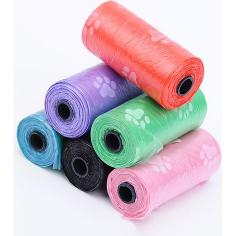 Bolsas para excrementos de perros (15 unidades / un rollo) para recoger los excrementos de perros y gatos.