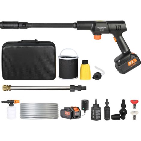Nettoyeur Haute Pression Sans Fil, 652 PSI 1,0 GPM Portable, Pistolet à Eau pour Voiture avec Batterie 4,0 Ah, Chargeur et Buse 6-en-1, Idéal pour Nettoyage Maison/Sol et Arrosage. (1/5)