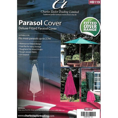 Charles Taylor Garden Parasol Unbrella Outdoor Furniture Fitted Cover Green
