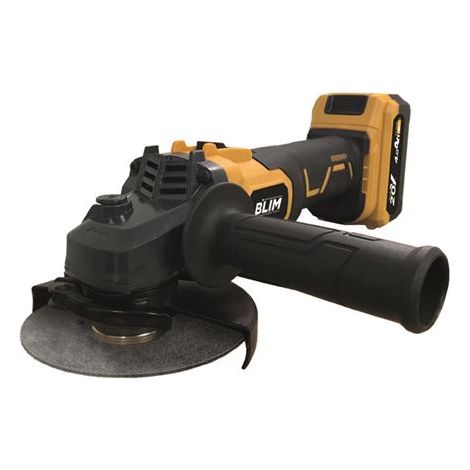 Batterie Radiale Blim 125mm 20V 4.0Ah - Vitesse à vide 8500tr/min - Poignée Ergonomique Souple - Couleur Jaune (1/2)