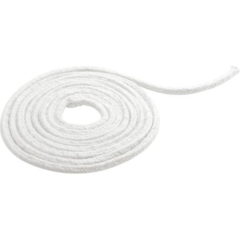 Joint de four 6 mm x 10 m en fibre céramique Ruban d'étanchéité haute température jusqu'à 1000 °C joint de porte découpable pour la réparation de fours Ruban isolant blanc pour la réparation (1/5)