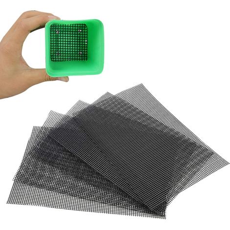 5 pièces tapis de maille de trou de Pot de fleur, joint respirant de tapis de grille de fond de bonsa d'empotage de plantes, 30 x 20 cm (1/5)
