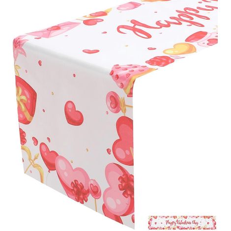 Chemin de table à motif cœur, compatible avec la décoration de table de la Saint-Valentin, 2 pièces, couleurs assorties (1/4)
