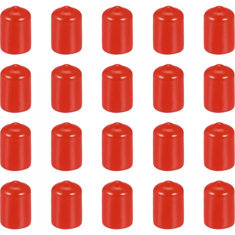20 Paquet 1/2"(12mm) ID Rouge Vis Filetage Protecteurs Caoutchouc Terminal Bouchons Boulon Couvercles pour Vis Boulon Meubles Tuyau (1/5)