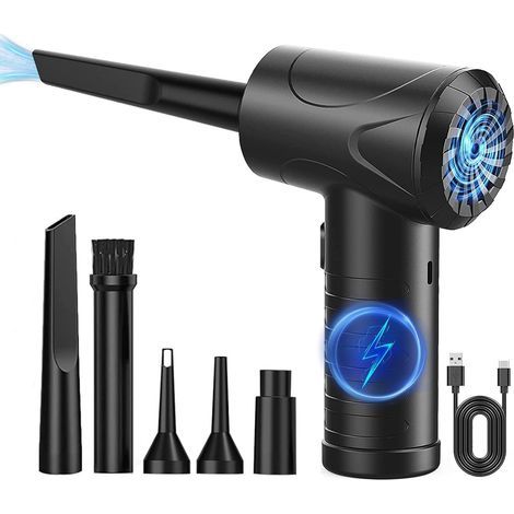 PC Air Blower, Compressed Air PC Cleaner, USB Rechargeable Electric Air Duster (1/4)