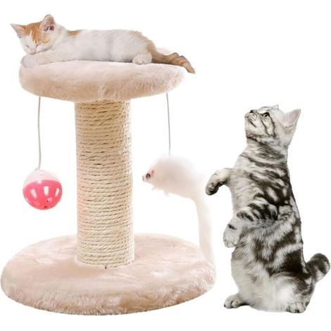 Kletterbaum mit Kratzbrett für Katzen, Katzenbaum mit Plüschplattform, Katzenbaum, Kratzbrett für Katzen (1/5)
