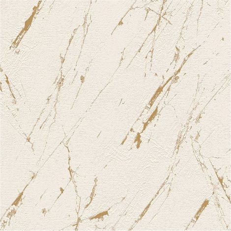 Empapelado aspecto piedra azulejos Profhome 393364 papel pintado no tejido texturado de aspecto mármol y acentos metálicos beige oro 5,33 m2 (1/5)