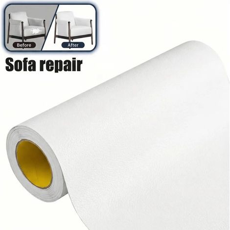 Ensemble de trois pièces - (blanc, 30x300cm) patchs en cuir PU imperméables auto-adhésifs, adaptés à la rénovation et à la réparation des meubles de la maison. (1/5)