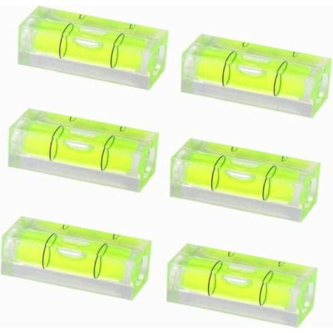 GrouopM 10 pezzi Mini livella quadrata verde Mini livella a bolla Mini livella per mobili Lavorazione del legno Intaglio del legno (1/4)