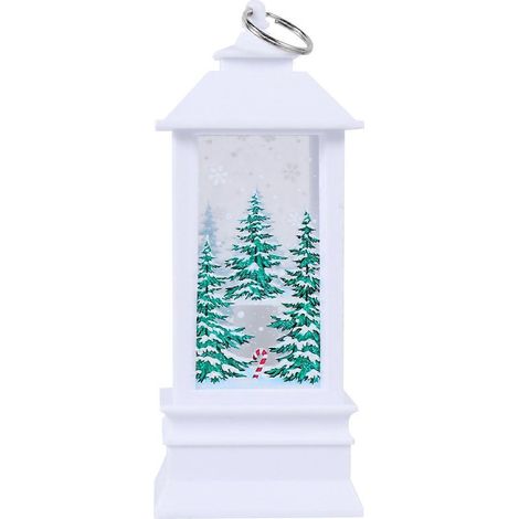 Lanterne décorative sur le thème de Noël, adorable veilleuse, lampe LED de bureau raffinée pour la maison et la chambre (grand bonhomme de neige blanc sans pile)-L