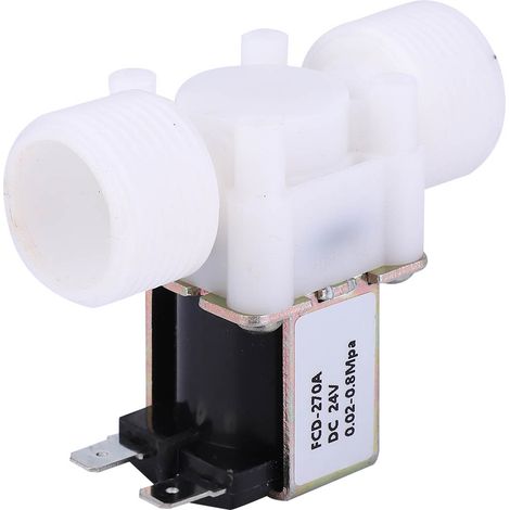 Électrovanne G3/4 NC en plastique, normalement fermée, entrée d'eau DC24V, robinet électromagnétique 24V pour irrigation et automatisme. (1/5)