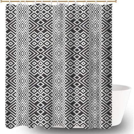 Voile de douche fluide en polyester 180x180 avec 12 œillets rideau séchage rapide pour les amateurs de déco (1/5)