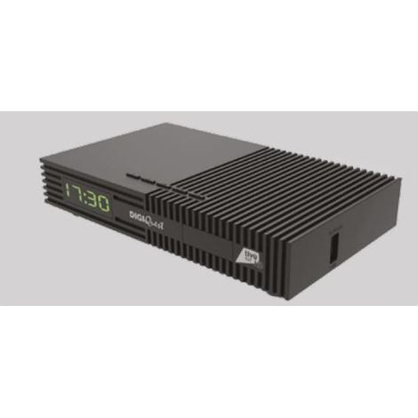Digiquest Decodificador Tivùsat Ti9, DVB-S2 con Mando a Distancia 2 en 1, Negro, Tarjeta Tivusat incluida, función de grabación activable - Dispositivo habilitado para Canales de Zona DAZN