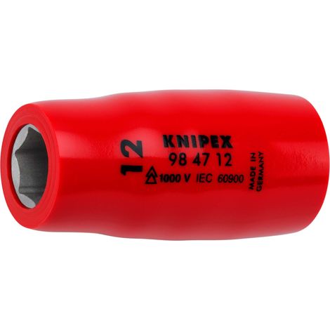 KNIPEX 98 47 12 Vaso hexagonal para tornillos de cabeza hexagonal con cuadradillo 1/2" 55 mm