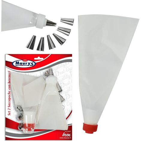 MAURY'S SACCAPOCHE RIUTILIZZABILE SET DA 2 PEZZI CON 6 BECCUCCI IN ACCIAIO INOX