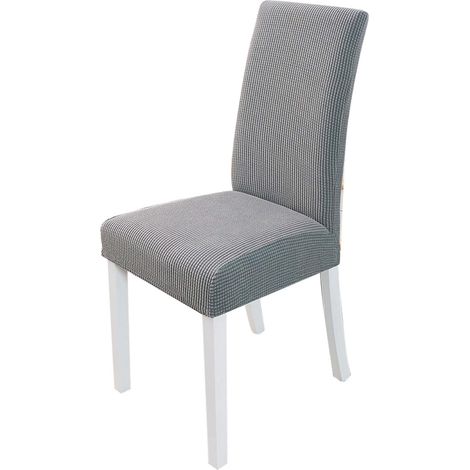 LEMROE Housses de chaises Extensibles Housse Chaise Salle à Manger Elastique Protege chaises Salle a Manger Antidérapante(gris clair, 2pcs) (1/5)