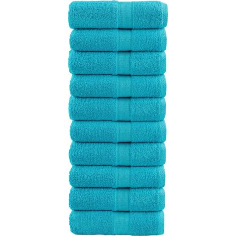 Premium Waschhandtücher SOLUND 10 Stück Türkis 30x30 cm 600 g/m²
