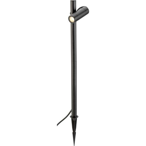 Borne HELIA SLIM Pole extérieur simple noir LED 6W 3000K IP65 bord mer - SLV - 1007868 (1/4)