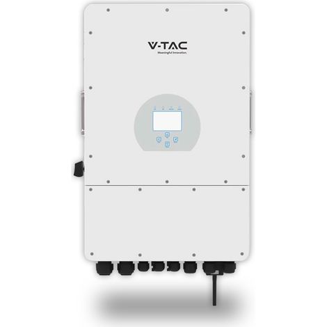 V-Tac – Onduleur photovoltaïque hybride monophasé 6 kW – Double MPPT – Wi-Fi – Protection IP65 – Compatible batteries lithium/plomb-acide – 11529