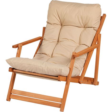Chaise d'Extérieur Stintino, Dossier Réglable, une Chaise, Marron (1/5)