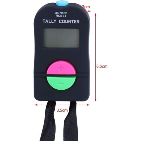 Piccolo contatore digitale a 2 pezzi, clicker elettronico manuale per addizione/sottrazione, contatore manuale per sport di golf. (1/4)