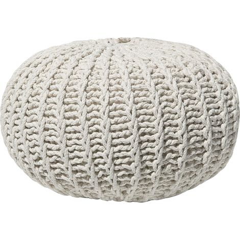 Pouf poggiapiedi in tessuto beige 50 x 35 cm CONRAD Conrad