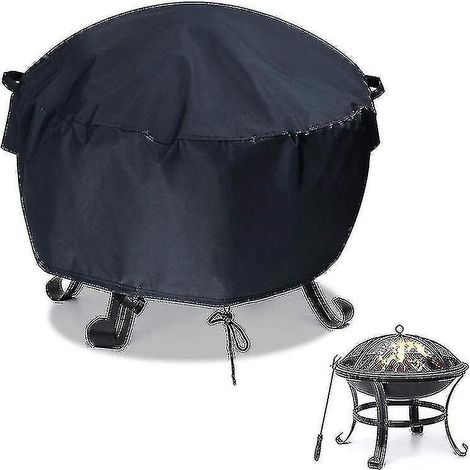 Housse ronde pour foyer extérieur Home Repair, imperméable, protection UV et poussière, noire, 85 x 40 cm