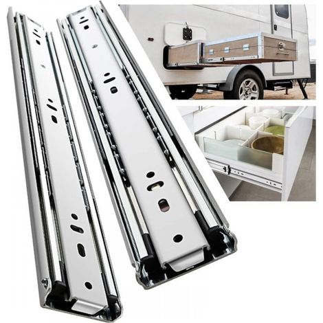 Ineasicer Glissiere pour Tiroir Charge Lourde Avec Amortisseur Coulisse Tiroir 25kg Capacité de Charge Roulement à Billes 250 mm, 1 paire