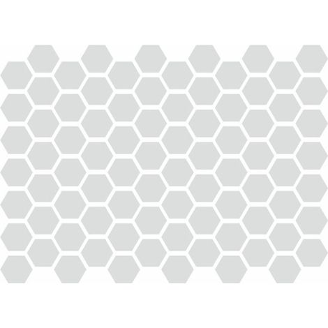Set of 1 Reflective Sticker, Black, for Helmet, Reflectors for Bicycle, Scooter, Stroller (Hexagon), White (1/5)