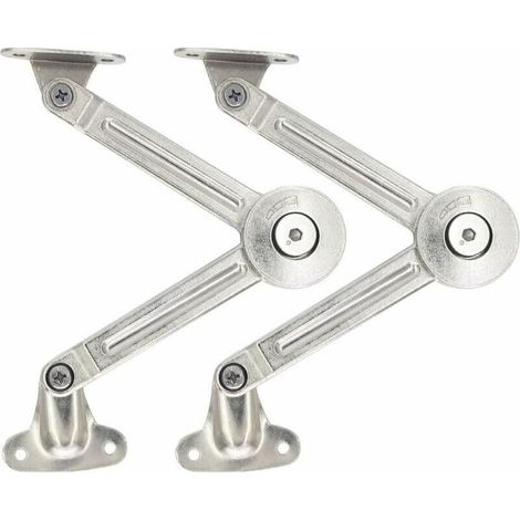 Lot de 2 compas à système d’amortissement pour abattants de portes relevables de placard de cuisine (1/5)