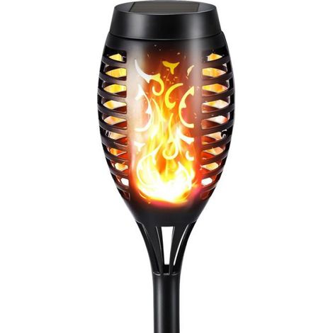 Lampe Solaire Extérieur Effet Flamme - Autonome 8-10 H - Étanche IP65 - Pour Jardin Allée Terrasse - Lot De 1 (1/4)
