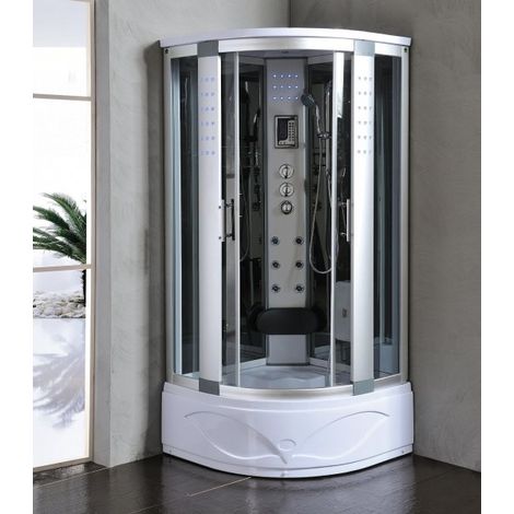 Cabina Doccia Idromassaggio, Sauna Bagno Turco Full Ozonoterapia 80x80cm Sicorage Otopra