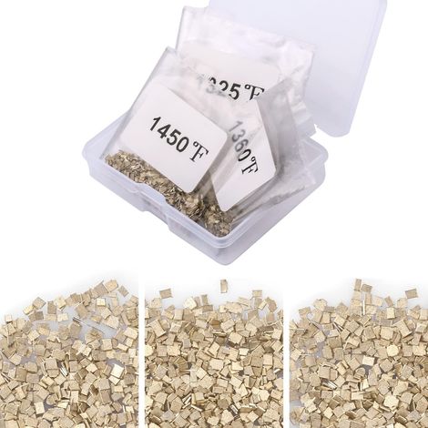 Pastilles Soudure Prédécoupées en Alliage d'or Argenté, 4,5 g (Environ 2000 pièces), 1 x 1 mm Soudure Ultra-Fine et Facile pour Création et Réparation de Bijoux (Soudure E, M, H) (1/5)