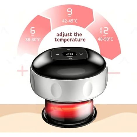 Ventouses électriques infrarouges, 12 vitesses, intelligentes, avec télécommande, rechargeable, pour soulager la douleur et la désintoxication du corps, blanc (1/3)