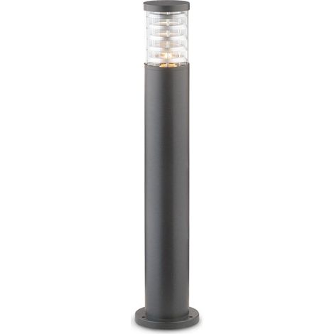 Piantana-Palo Da Esterno Moderna Tronco Alluminio Antracite 1 Luce E27 H80Cm