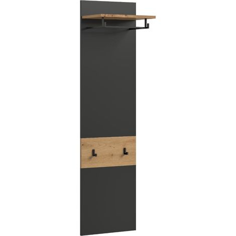 Canu Wandgarderobe 2 Haken Eiche Dekor, grau.