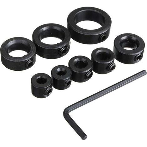 Butée de Profondeur, Butées de Profondeur de Forage, Colliers D'arrêt de Profondeur, 8 pcs Butée de Profondeur Colliers, Anneau Positionneur avec clé Hexagonale, 3-16 mm (1/5)