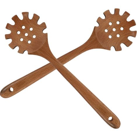 Ensemble de 2 pièces de service de cuisine en bois avec poignées (1/4)
