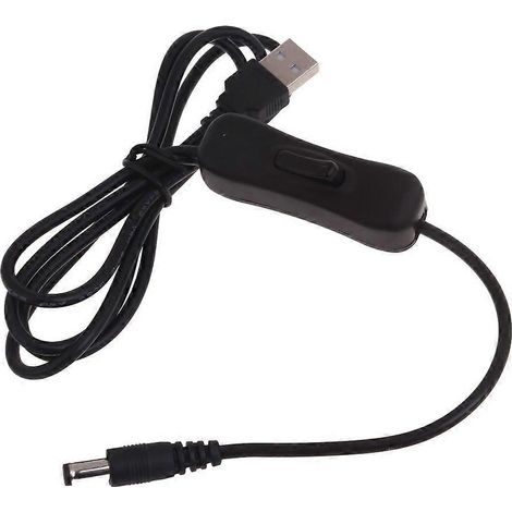 Câble connecteur USB mâle vers prise d'alimentation CC 5 V mâle 5,5 x 2,1 mm avec interrupteurs (1/4)