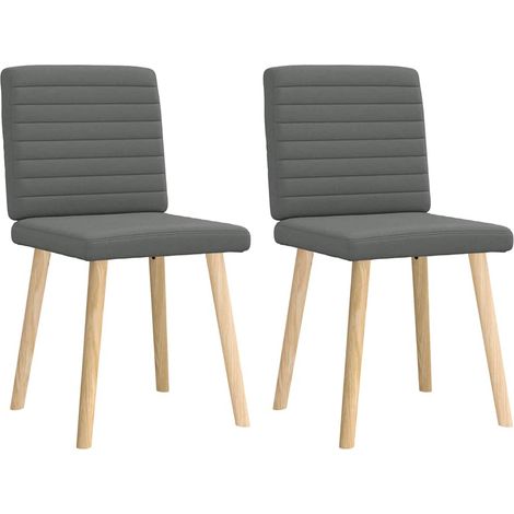 Lot de 2 Chaises à manger,Chaise de cuisine gris foncé tissu CFW81446 (1/5)