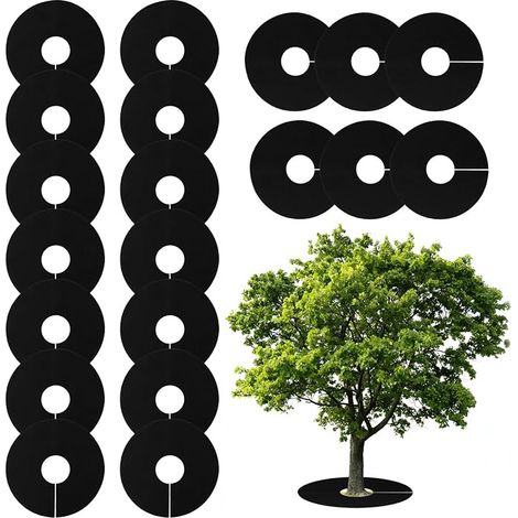 Arbres et Anneaux de Paillage, Tapis de Protection pour Arbre pour Jardinage Couvre, Diamètre Extérieur 42/25cm Diamètre Intérieur 5/3cm (1/5)